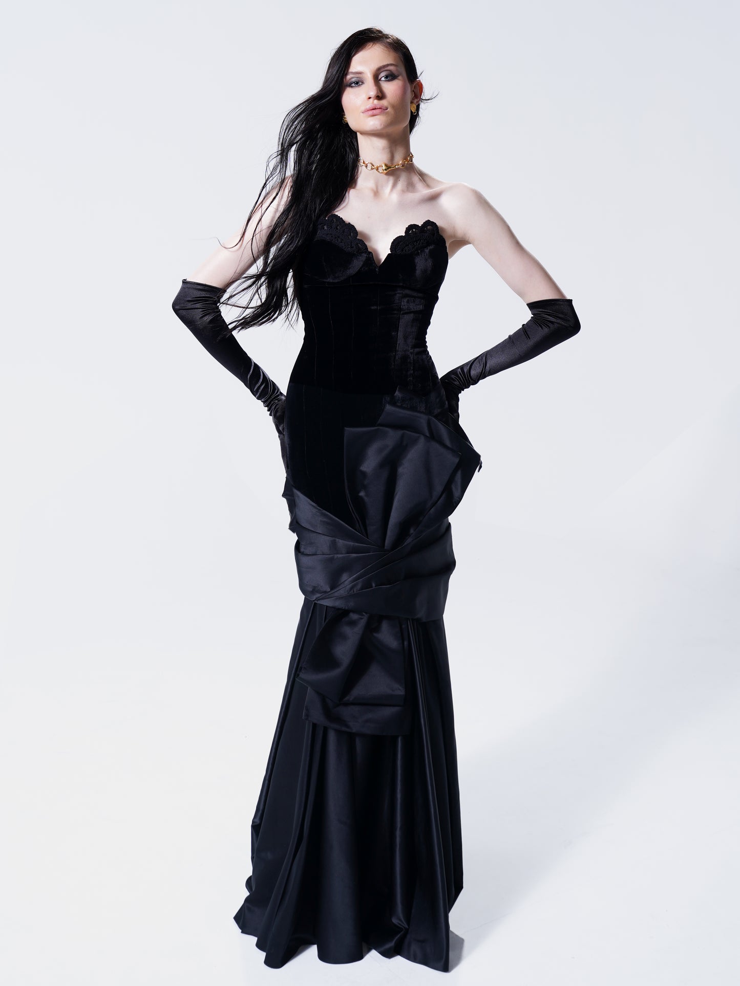 Velours Sauvage Bow Gown