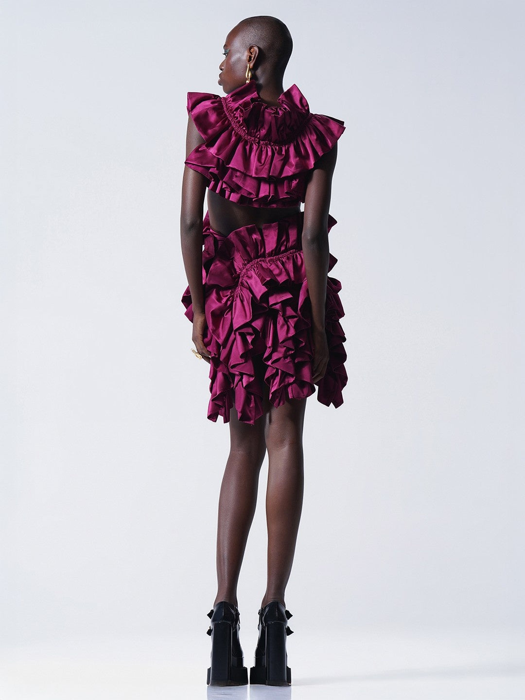Carmine Ruffle Dress