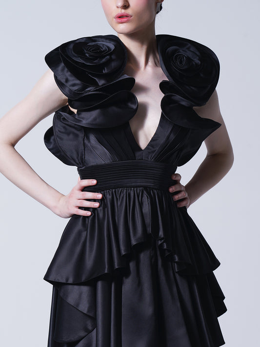 Tourbillion Black Mini Dress