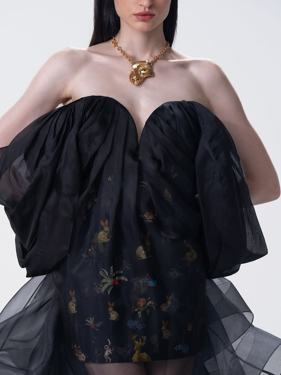 Nocturne Sheer Bustier Dress