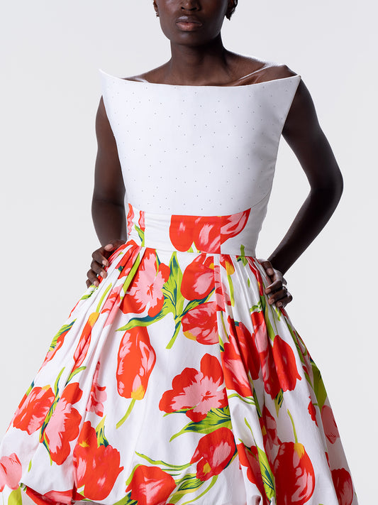 Printemps Rouge Ballon Gown