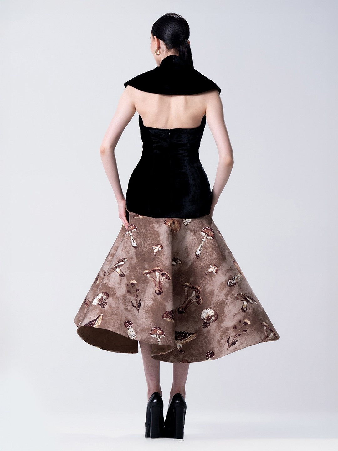 Champignon Contrast Midi Dress