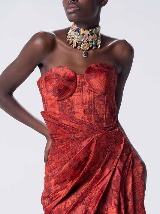 Écriture Draped Corset Set