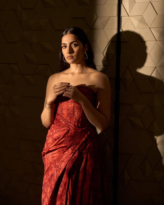 Rukmini Vasanth - Ecriture Draped Corset Set