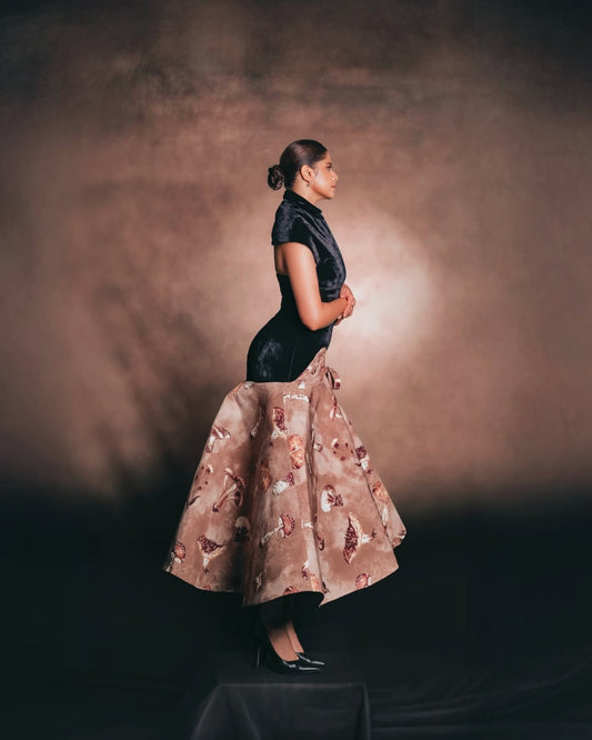 Sai Tamhankar - Champignon Contrast Midi Dress