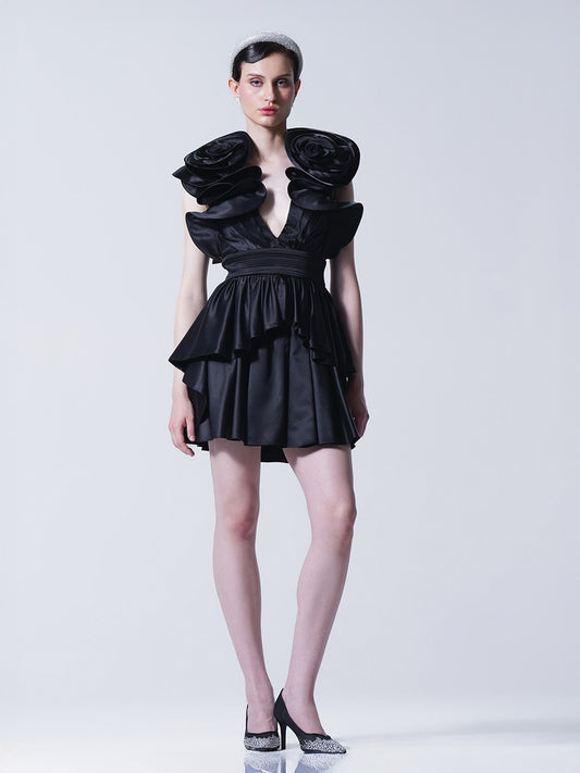 Tourbillion Black Mini Dress