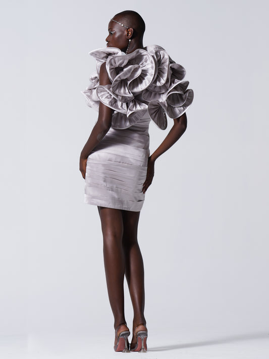 Tourbillion Grey Mini Dress