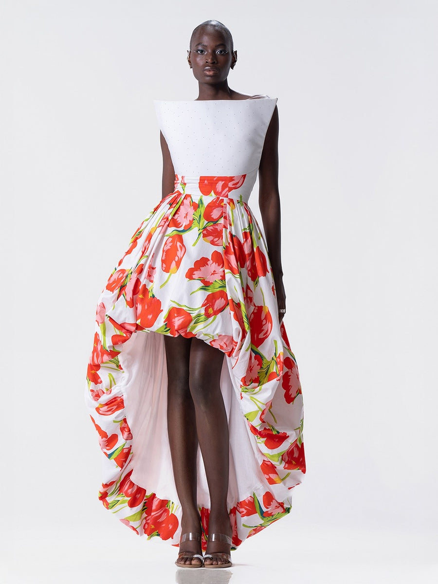Printemps Rouge Balloon Gown
