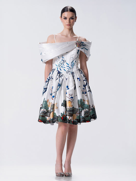 Jardin Sculptural Midi Dress