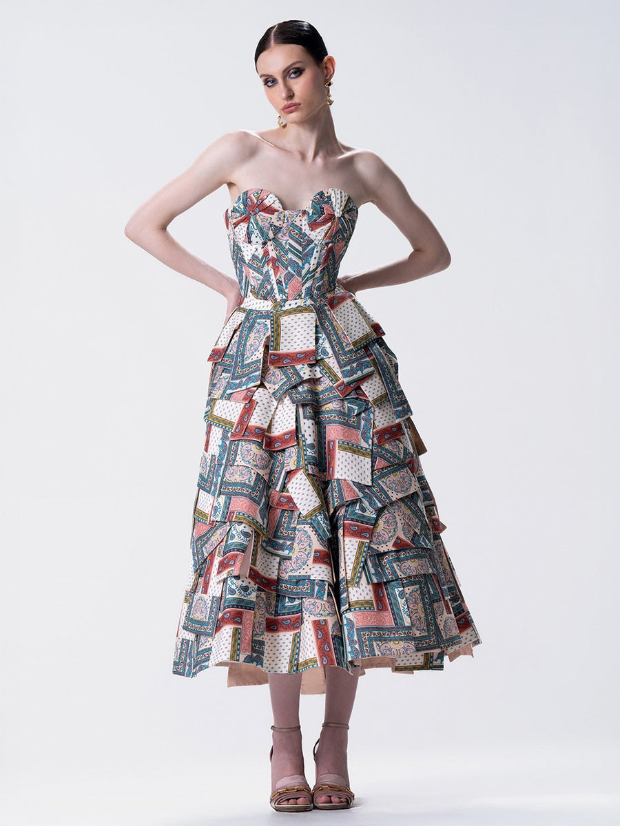 Fleurie Patchwork Corset Set