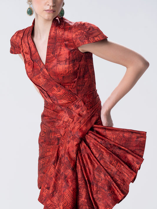 Écriture Mini Fan Dress