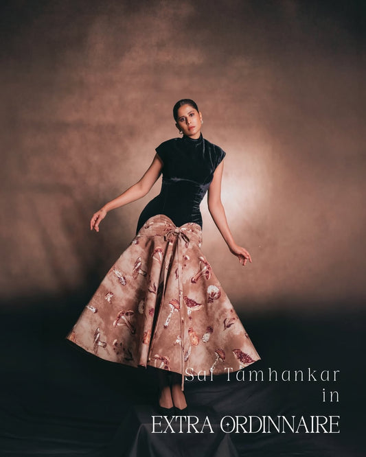 Sai Tamhankar - Champignon Contrast Midi Dress